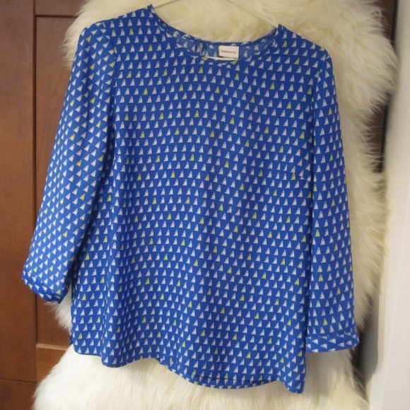 SALE!! Sailboats navy blue blouse with sailboats - Picture 8 of 9